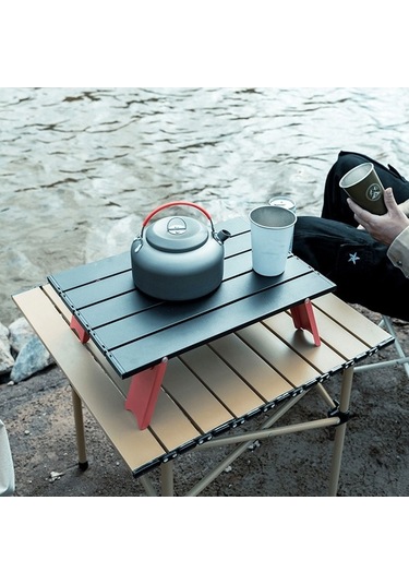 Dancemonkey Ultra Taşınabilir Mini Katlanır Masa, Kamp İçin Hafif Alüminyum Alaşımlı 001 Fp Ahşap