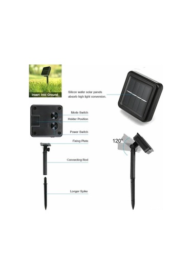 Moly Yeşil Güneş Enerjili Bahçe Partisi Dekorasyon Işığı 20m 200 Led 8 Fonksiyon Ip65 Otomatik Nikel Hidrojen Pil Yeşil