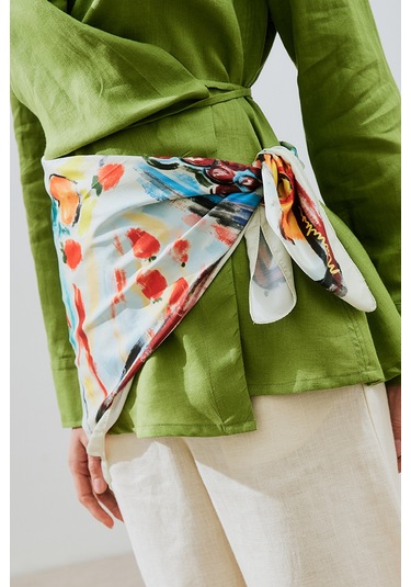 Saten Desenli Şal Gıa Gıa