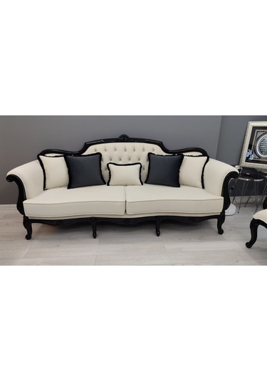 Roma Chester Koltuk Takımı Antrasit - Krem