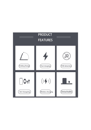 Maiyame A002 Siyah 3'ü 1' Arada Katlanabilir Dikey Kablosuz Şarj Cihazı - Telefon, Saat, Kulaklık İçin 15w Maksimum Güç