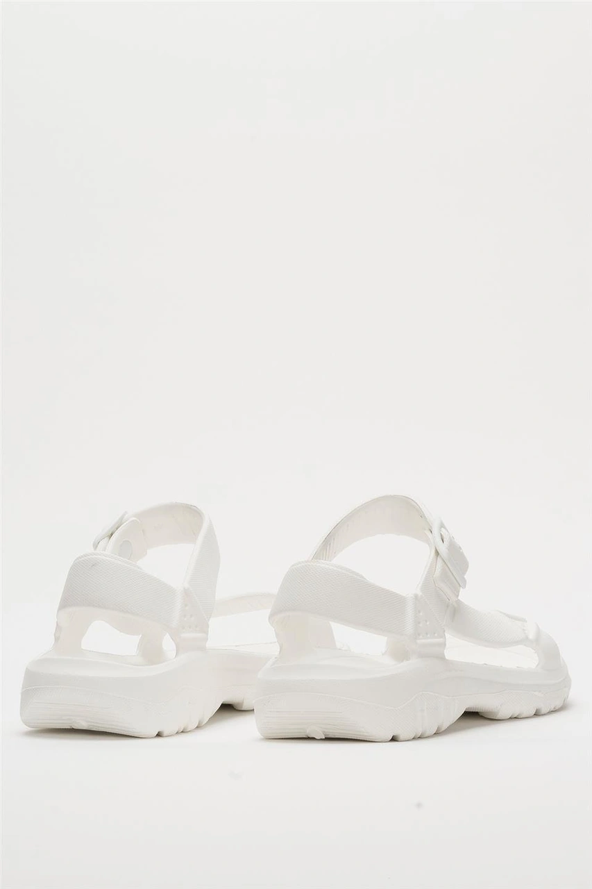 Unisex Eva Spor Kaymaz Yürüyüş Sandaleti Beyaz BEYAZ