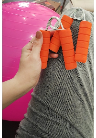 Foam Süngerli El Yayı 1 Çift El Bilek Omuz Güçlendirici Egzersiz Spor Aleti Bilek Kas Geliştirici Turuncu