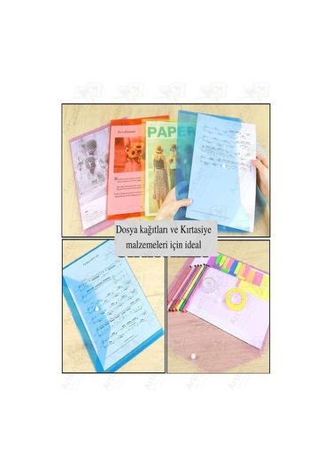 Mavi A4 Çıtçıtlı Dosya Şeffaf Renkli Zarf Dosya 2 Adet Çıt Çıtlı Dosya Su Geçirmez 100 Yaprak Kapasite