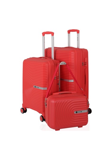 Mçs Polipropilen 3lü Valiz Seti Orta & Kabin & Makyaj V374 S24sy1000080-set 00022 Mercan