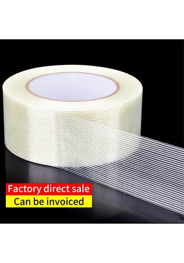 Honmex Güçlü Paketleme İçin Zırhlı Fiber Bandı - Şeritli, 50mmx50m, Transparan Taşıma Ve Paketleme Kaynağı