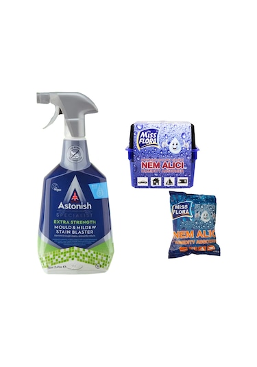 Astonish Küf Temizleyici 750 ML + Miss Flora Nem Alıcı 450 G + Nem Alıcı 450 G