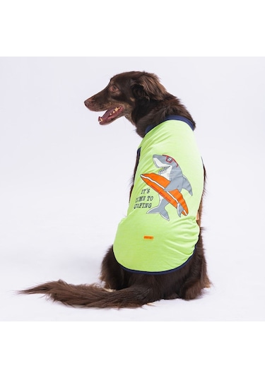 Pawstar Yeşil Shark Büyük Köpek Tişörtü Köpek Kıyafeti
