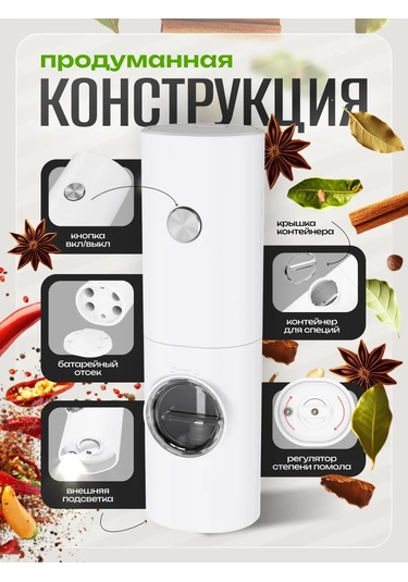 Winner Star Elektrikli Baharat Değirmeni, 2 Parçalı Set 449442355 Beyaz