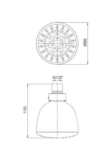 Eca Arda Ankastre Yuvarlak Tepe Duş Başlığı 102145027