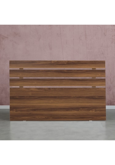 Pasifichome Huga Çift Kişilik Yatak Başlık Ceviz 180 Cm / 180 Cm Baza Başlık