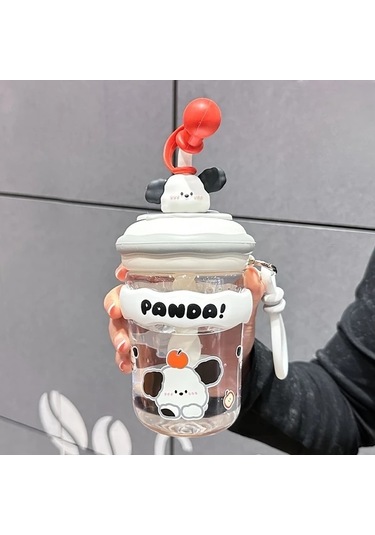 Wangxi Su Bardağı Gri 550 Ml Shake Bardağı Ilkbahar Yaz 2025 Yeni Sevimli Pipetli Buyuk Kapasiteli Isiya Dayanikli Karistirma Kupasi Gri 550 Ml Shake Bardağı