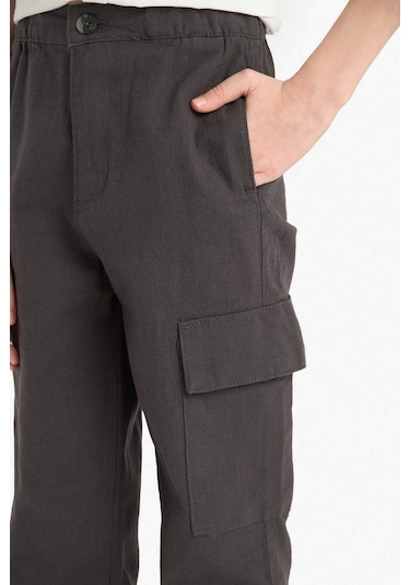 DeFacto Erkek Çocuk Standart Paça Keten Karışımlı Pantolon D7688A825SPAR161