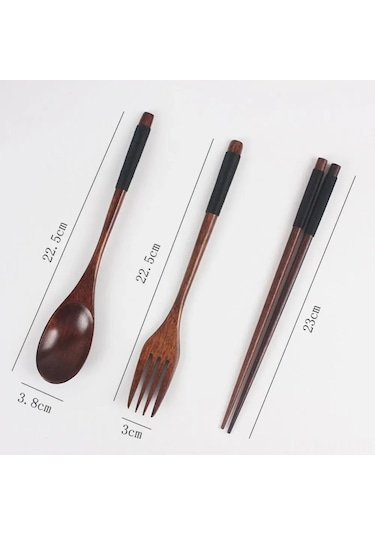 Moveevo Doğal Ahşap Tatlı Çatalı, Dayanıklı Ve Zekice Tasarım, 22.5 Cm, 1 Adet Set, Lezzetli Anlar İçin Mükemmel Ahşap