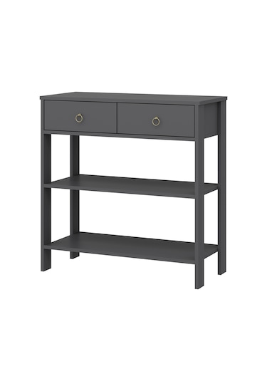 Dekorosso Luke Modern Dekoratif 2 Çekmeceli 2 Raflı Dresuar Antrasit