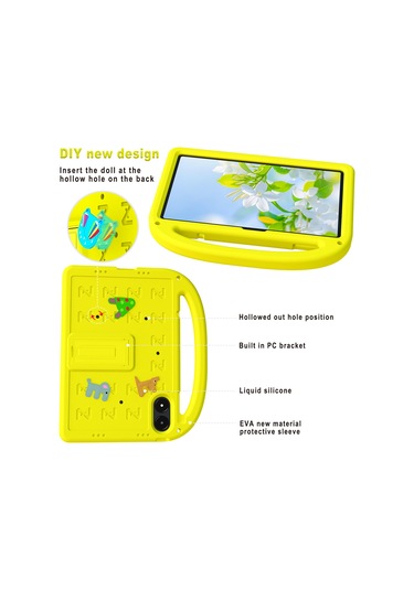 Xiaomi Poco Pad/redmi Pad Pro Kickstand Eva + Pc Kılıfı Omuz Askılı Tablet Kılıfı - Sarı Tablet Kılıfı
