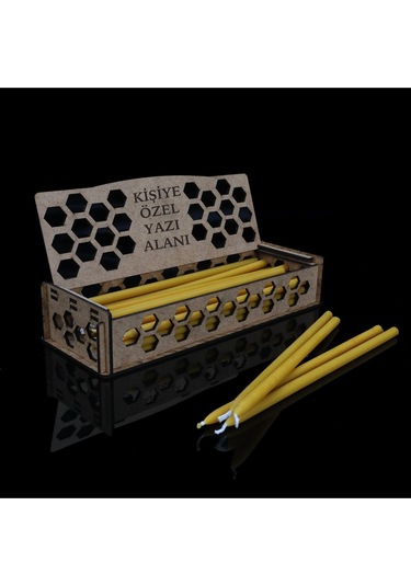 Kişiye Özel Yazı Alanıyla El Yapımı Bal Mumu Seti