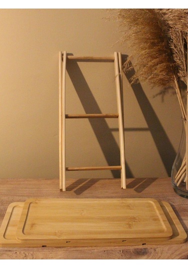 2 Katlı Bambu Çok Amaçlı Stant Sunum Organizer Diğer