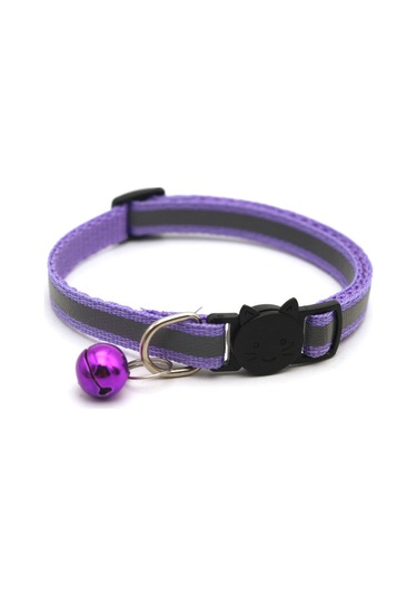 Xindoker Köpek Ve Kedi İçin Aydınlatmalı Nylon Kolyeler - Ayarlanabilir, Çalıklı, Kayıp Olmayan, Tüm Mevsimlerde Kullanıma Uygun, Mor