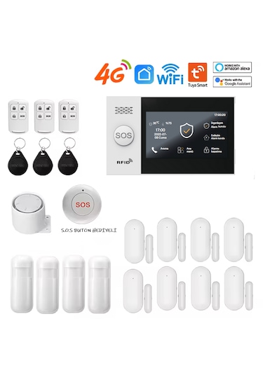 Obiem Tuya Akıllı Ev Güvenlik Alarm Sistemleri Kolay Kurulum Sim Kart/google Asistan/alexa/uzaktan Bağlantı
