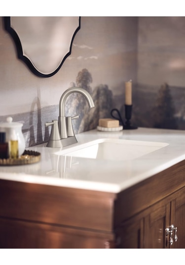 Moen 84022srn Ronan İki 4 "centerset Modern Musluk, Push-down Dre Diğer