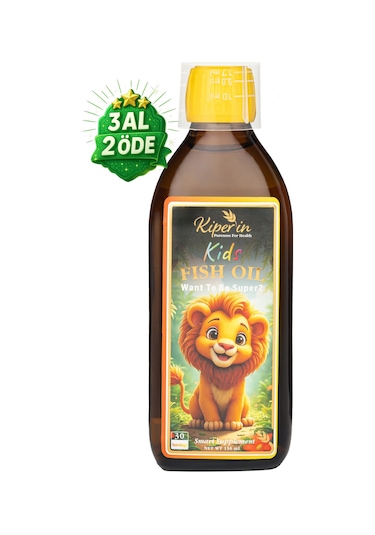 Kiperin Kids Fish Oil Çocuk Özel Yüksek Balık Yağı: 1800, Omega 3:1206mg, Epa:180mg, Dha:900mg 150ml