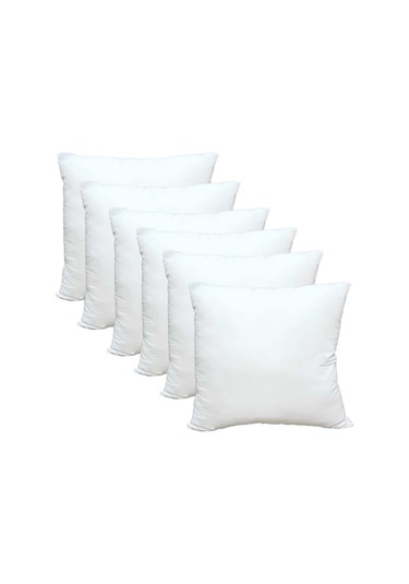 6 Adet Kırlent Iç Yastık Ekstra Dolgun Koltuk Yastığı Balkon Bahçe Aksesuar Yastığı 45x45 Beyaz