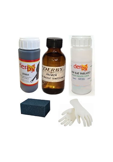 Derby 100 Ml Deri-Koltuk-Mont Boyası Set Naturel-Siyah