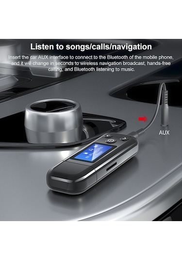 Sones K15-pro 2'si 1 Arada Usb Araç Bluetooth 5.0 Ses Adaptörü Verici Alıcı, Lcd Ekranlı