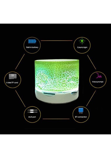 Singree "kablosuz Mini Hoparlör: Çok Renkli Led, Tf Kart Ve Aux Girişli, Taşınabilir Bluetooth Hoparlör"