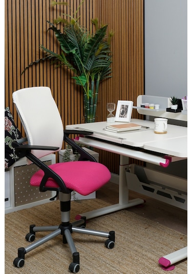 Creo Mobili Yükseklik Ayarlı Vega Plus Çalışma Sandalyesi, Ofis Ve Bilgisayar Koltuğu Beyaz/fuşya Gri Creo Mobili Yükseklik Ayarlı Vega Plus Çalışma Sandalyesi, Ofis Ve Bilgisayar Koltuğu Beyaz/fuşya Gri
