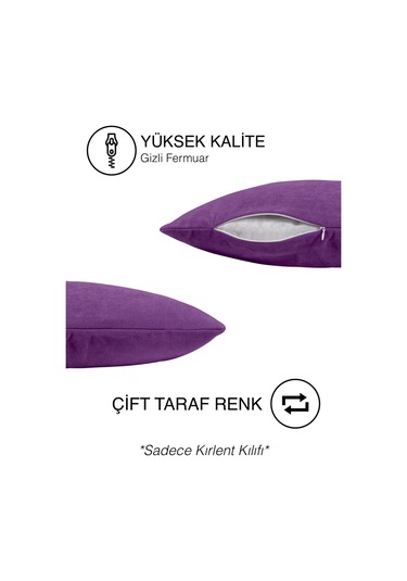 Br Perle Home Daily Series Menekşe Moru Rengi Kırlent Yastık Kılıfı Menekşe Moru