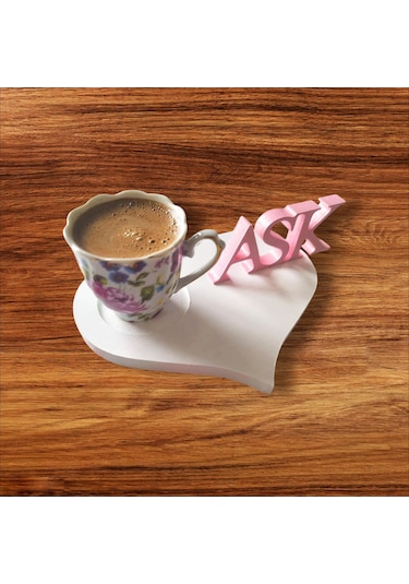 Ahşap Boyalı-vernikli Kahve Sunumluklar 6 Adet