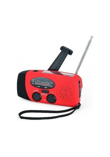 El Kranklı Solar Taşınabilir Am / Fm Radyo El Feneri Siyah Siyah