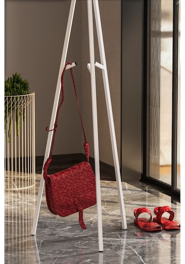 Beyaz Zambak Portmanto Askılık , Ayaklı Elbise Askısı Beyaz