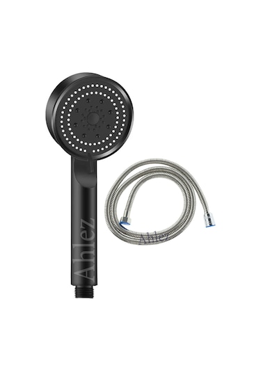 Ahlez Maxima Turbo Fan 5 Fonksiyon Duş Başlığı Duş Hortumu Siyah