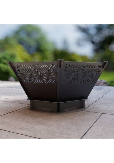 Portatif Altıgen Ateş Çukuru Bahçeniz İçin Dekoratif Siyah