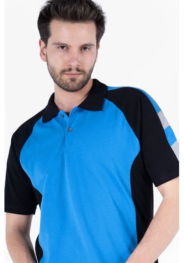 Polo Yaka T-shirt Mavi - Siyah