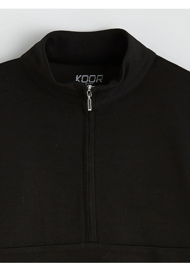 Lc Waikiki Siyah Dik Yaka Soft Touch Oversize Kadın Sweatshirt