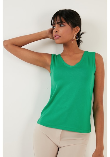 Lela Kalın Askılı V Yaka Bayan Bluz 5864384 Benetton