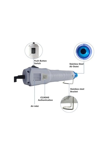 Createtech 220v Sıcak Hava Tabancası, 250w, Us/eu Prizli, Isı Üfleyici, Modern Tasarım