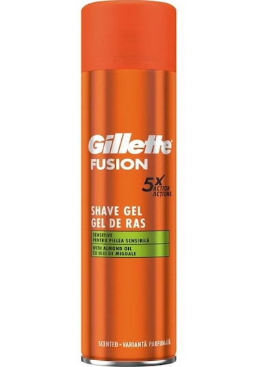 Gillette Fusion 5X Sensitive Badem Yağlı Tıraş Jeli 200 ML