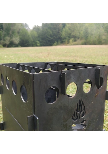 XL Ateş Kutusu Çok Yakıtlı Taşınabilir Katlanır Kamp Ocağı Çınar Extreme Çok Renkli