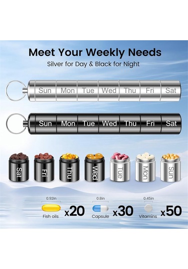 Anjiexun Günde 2 Kez Kullanılabilen 2'li Paket Haftalık Hap Düzenleyici, Taşınabilir Küçük Hap Kutusu Diğer