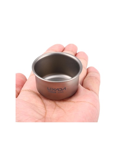 Lixada Mini Titanyum Çay Bardağı Ev Ofis Açık Kamp Yürüyüş Kahve, Seçenek 1 Pcs 35 ML