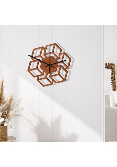 Homyl Duvar Asılı İzle Ahşap 3d Saati Oturma Odası Okul Otel Kare