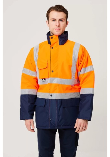 Kışlık İş Güvenliği Parkası Neon En Iso 13688 20471 343 Linum F.turuncu-lacivert