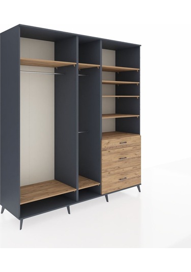 Kronos Dolap 9 Raflı 3 Çekmeceli 3 Askılı 220x59x243 Antrasit-çam/çam Atlas Çam/atlas Çam Kronos Dolap 9 Raflı 3 Çekmeceli 3 Askılı 220x59x243 Antrasit-çam/çam Atlas Çam/atlas Çam