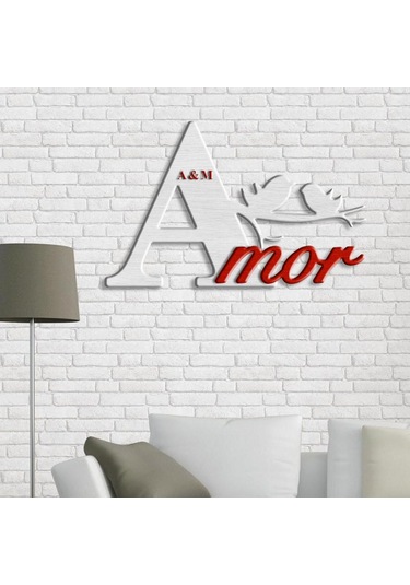 Kişiye Özel Amor Tasarımlı Ahşap Duvar Yazısı - 1