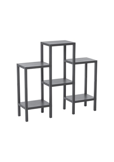 6 Raflı - Gri Modüler Ünite Plastik 108x100x29 Cm 5332 Çok Renkli